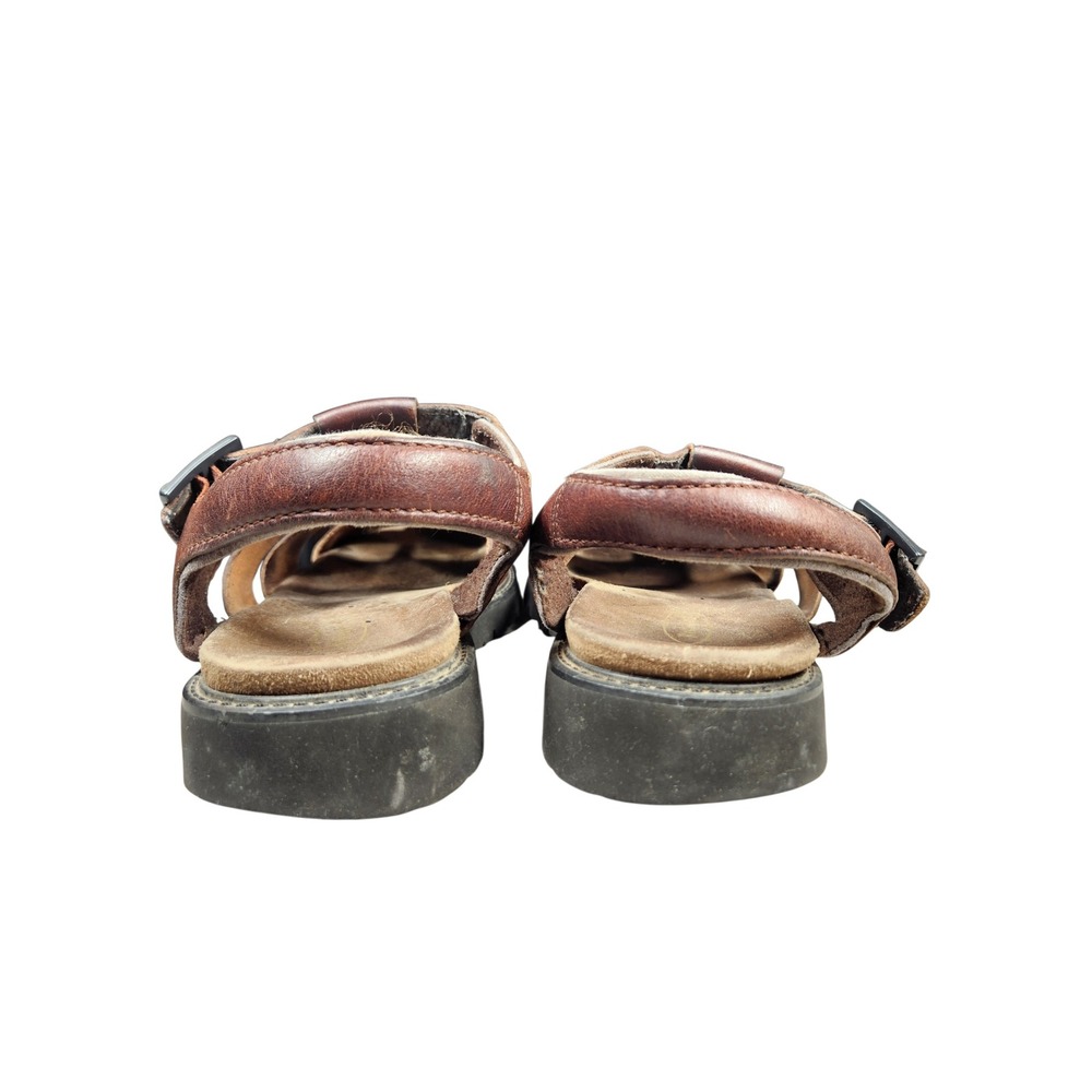 Vintage 90s Mens Brown Leather Fisherman Sandals Gorpcore Dad Shoes Grunge 10 - Picture 11 of 15